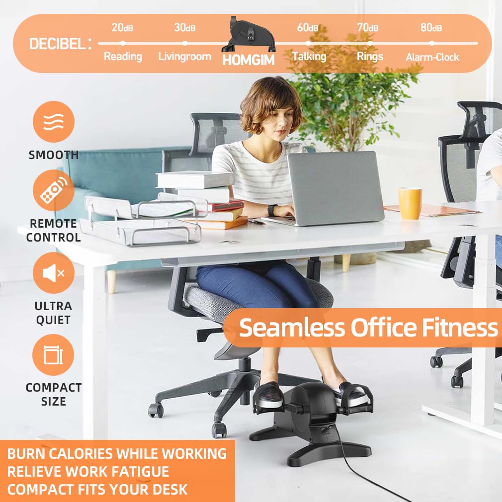 Under Desk Elliptical Machine - Portable Seated Leg Exerciser for Home & Office Use | Compact Ellipse Pedal Exerciser for Seniors & Adults | Perfect for Workstation Fitness & Physical Therapy