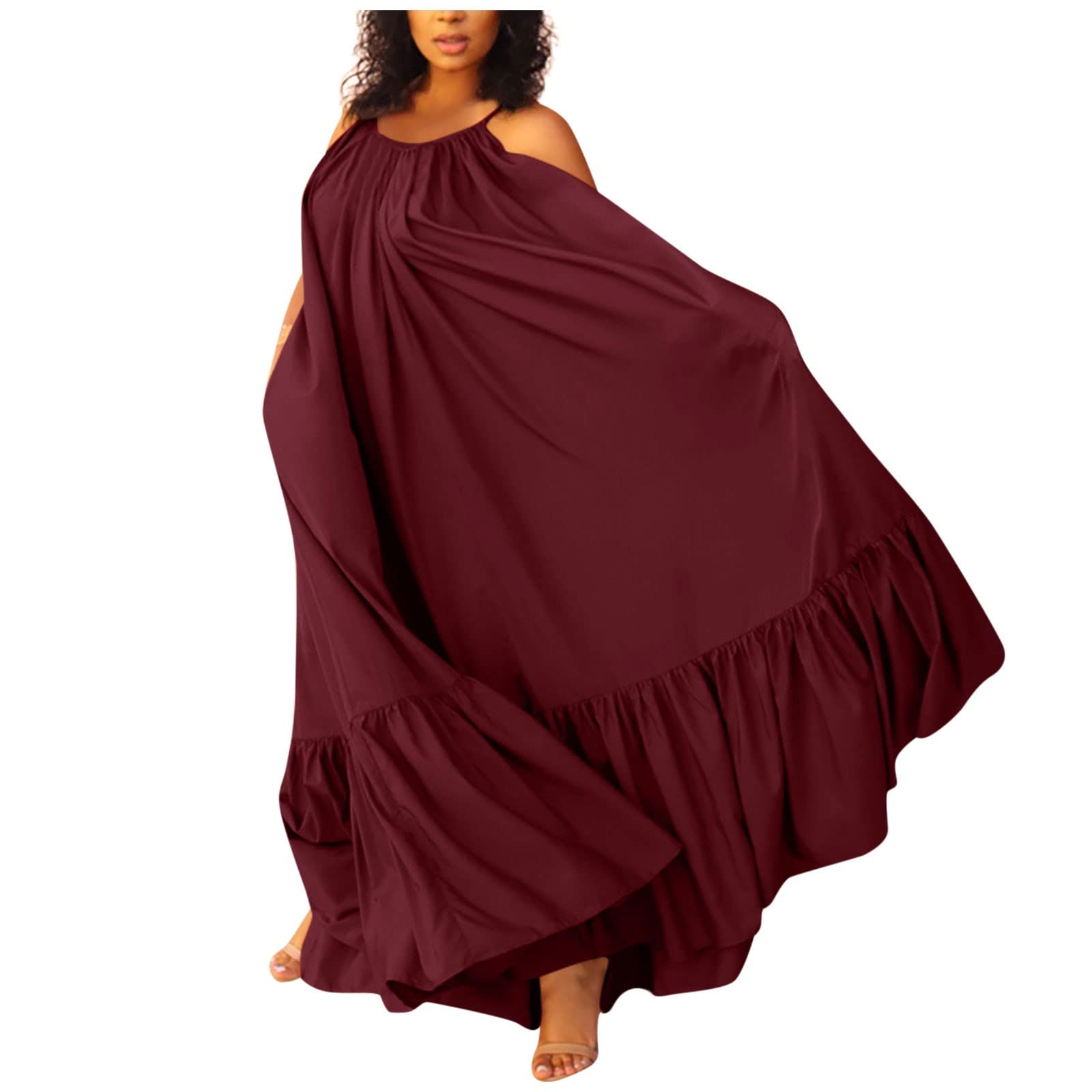 Plus Size Women's Sun Dress - Big Swing Long Sling Dress in Sexy Colors | Casual Summer Cocktail Dress for Beach, Party & Vacation