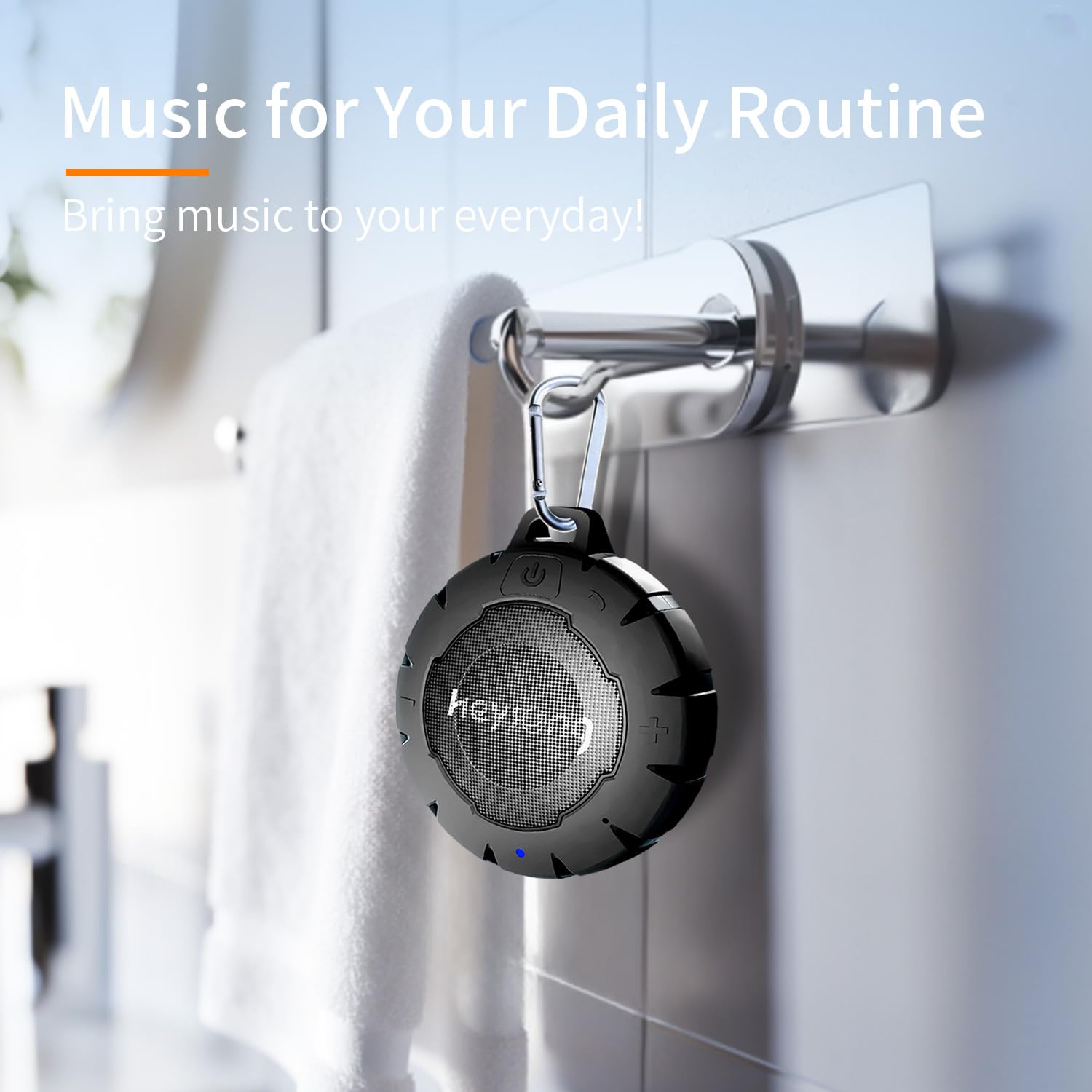 HEYSONG IP67 Waterproof Bluetooth Shower Speaker - 15 Hours Playtime, Wireless Portable Speaker with Loud Stereo Sound - Perfect for Pool, Beach, Hiking, Boat, Bike & Kayak - Great Gift for Men & Outdoor Enthusiasts