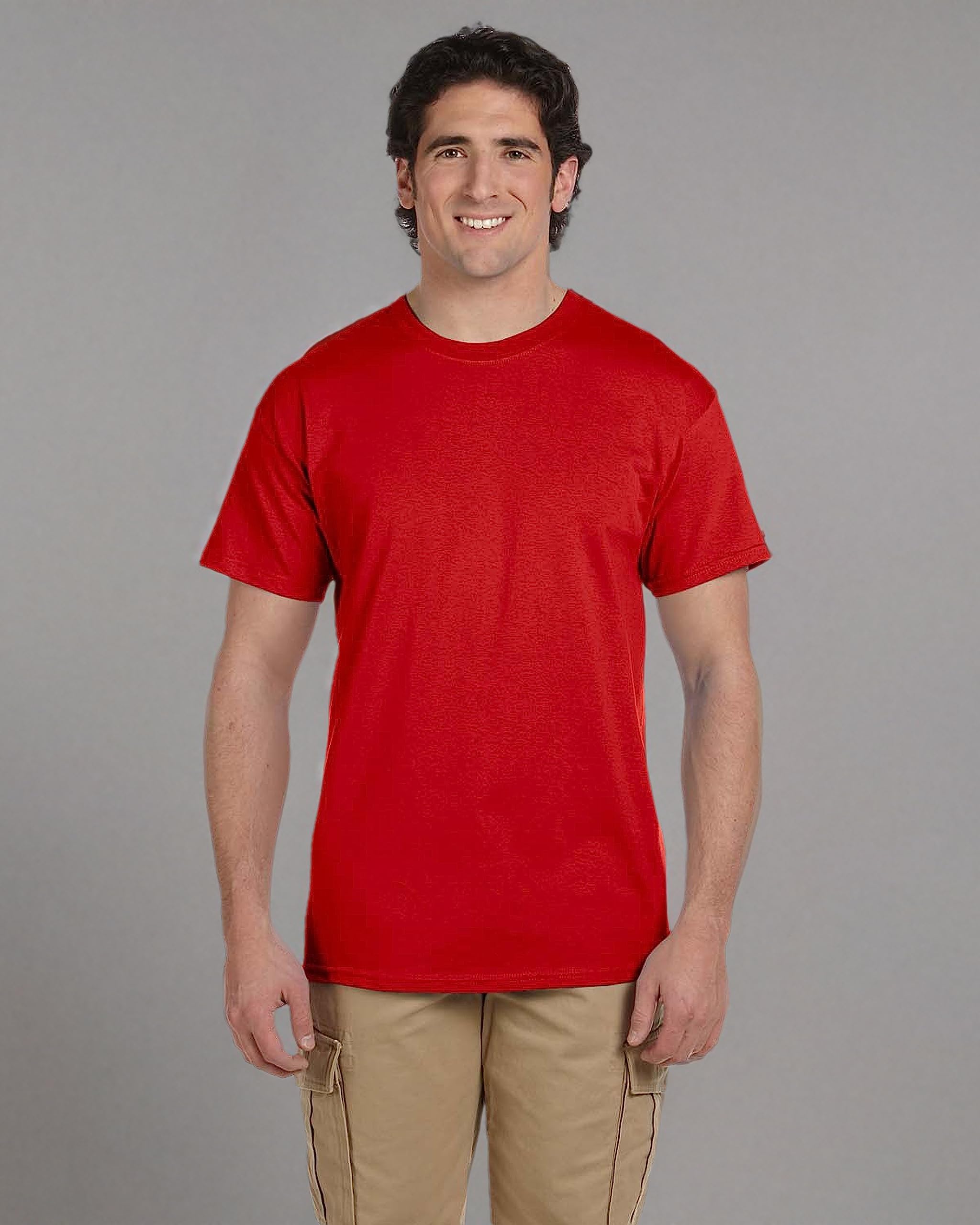 Fruit of the Loom Men's Lightweight Cotton Crew Neck T-Shirts Multipack - 5 Pack Soft Breathable Undershirts for Everyday Wear, Gym & Casual Outfits