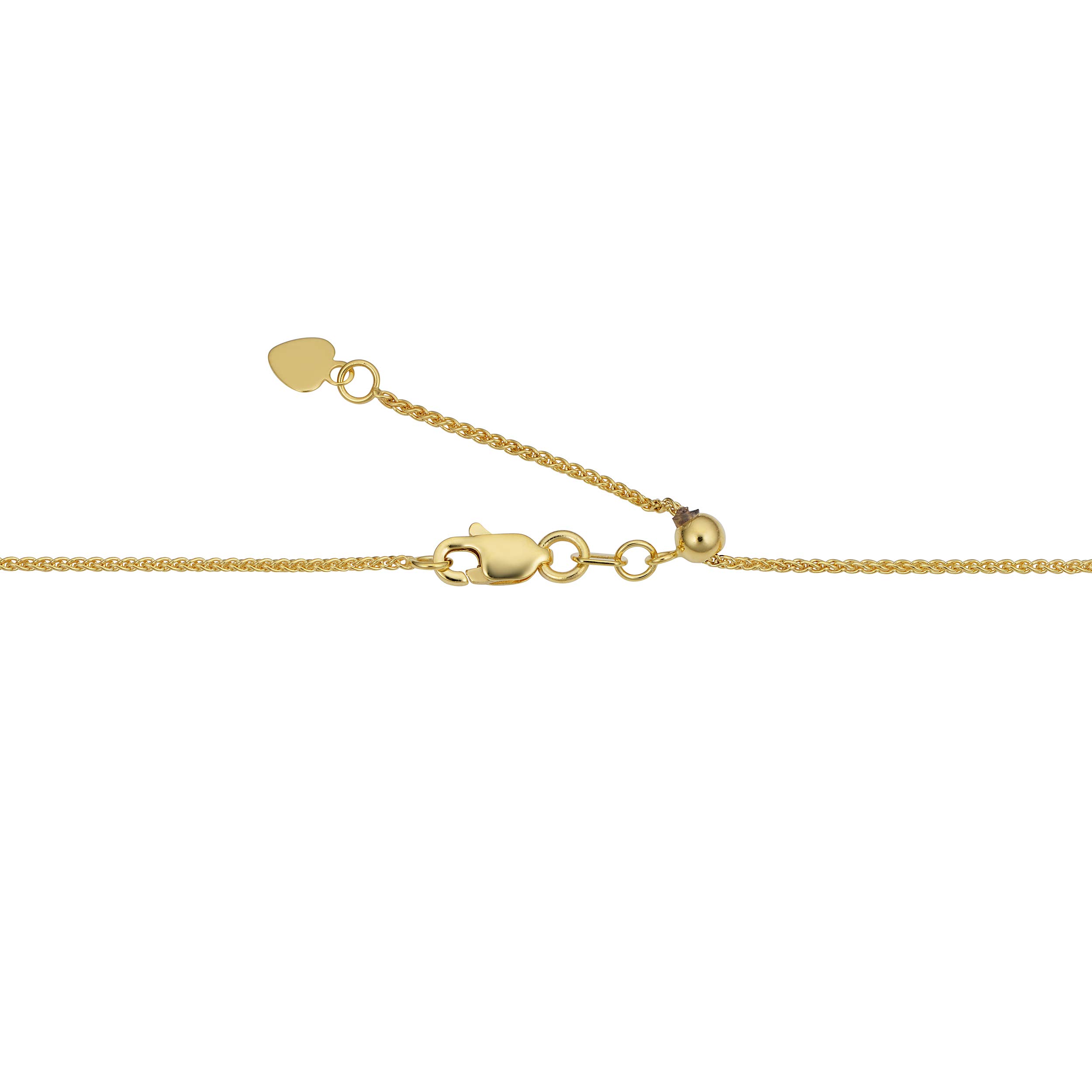 14K Yellow Gold 1mm Adjustable Wheat Spiga Chain Necklace - 22 Inch Max Length | Dainty Layering Jewelry for Women, Perfect for Everyday Wear & Gift Giving