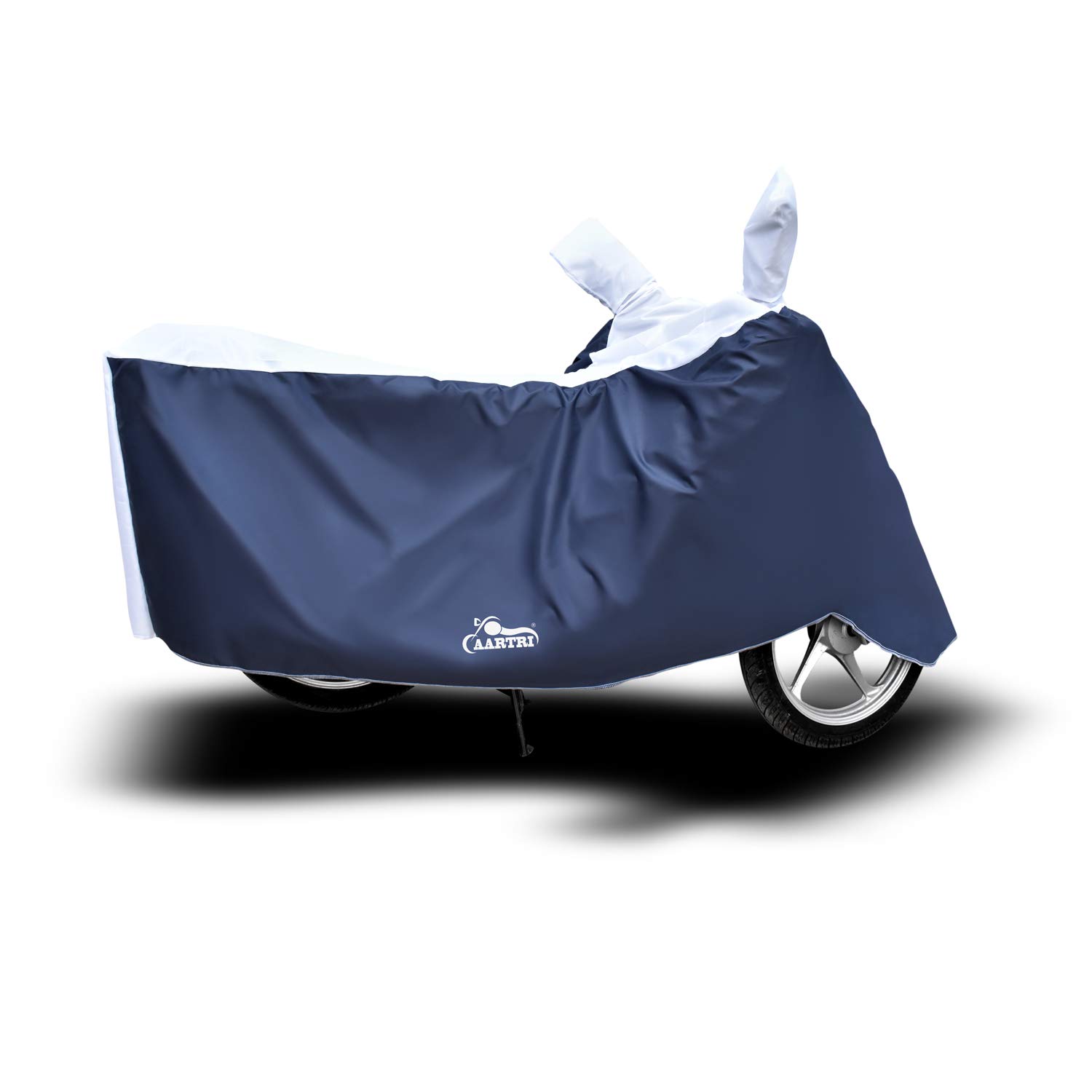 DROHAR UV Protection Dustproof Body Cover for Indus Yo Explor 2022 (BS-2,3,4,6) - Premium Motorcycle Cover for Outdoor Parking & Sun Protection (Strip White)