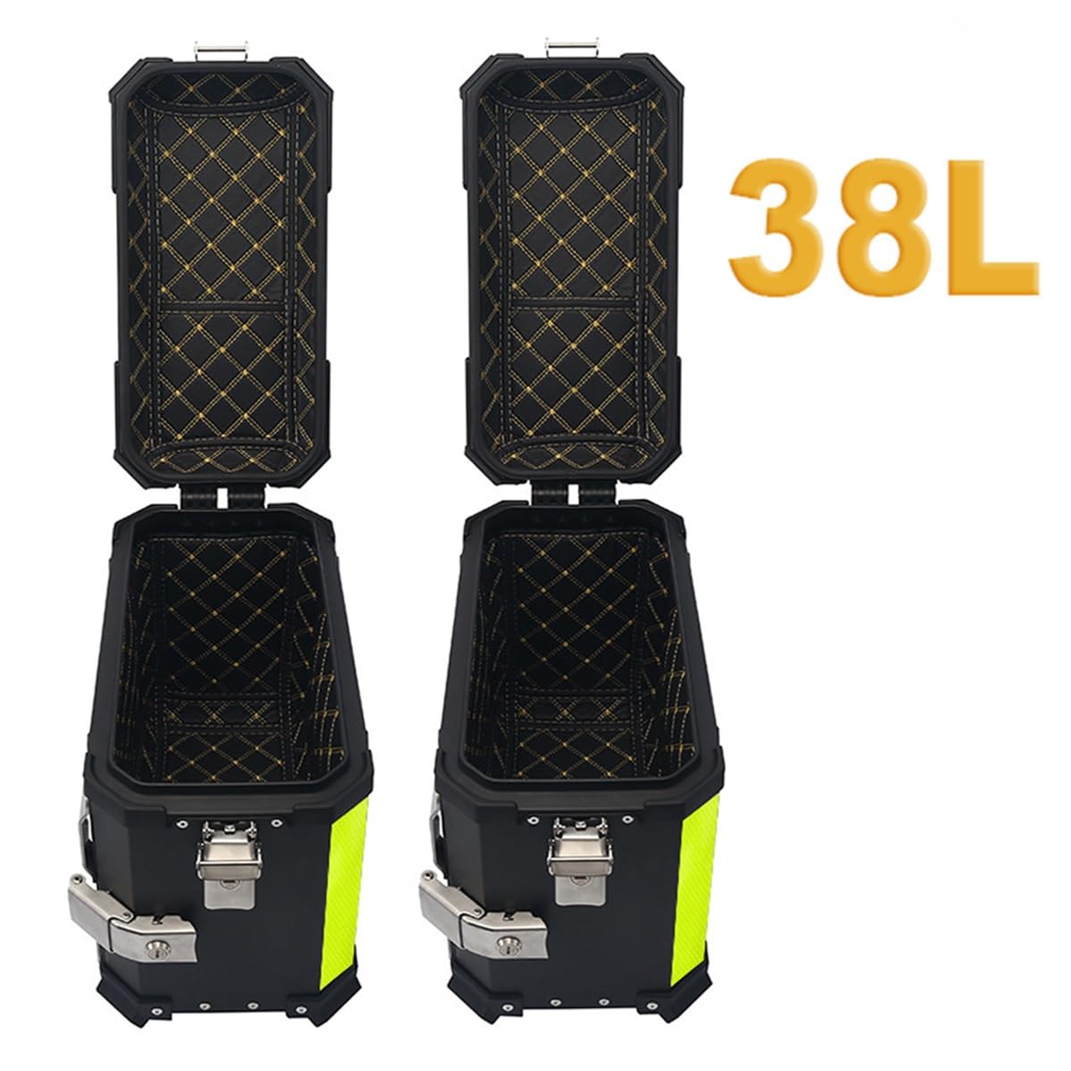 Universal Black Motorcycle Saddlebags 38L - Durable Rear Trunk Box for Scooters & Bikes