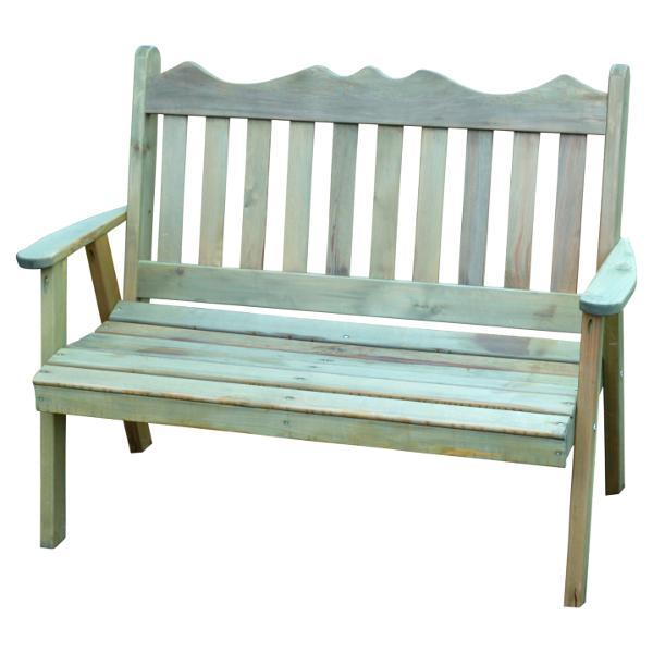 Royal English Garden Cedar Wood Bench - Outdoor Patio & Garden Seating for Relaxing & Decorating - Perfect for Backyard, Porch, or Park