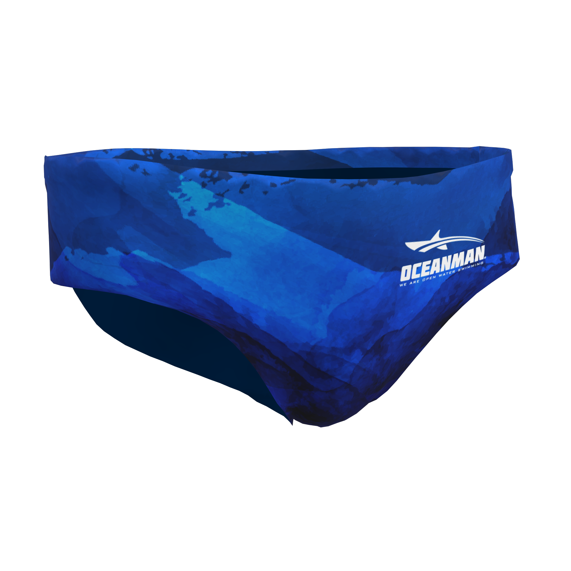 Men's Swim Briefs - Blue Wave Print Quick Dry Swimwear for Beach, Pool & Water Sports