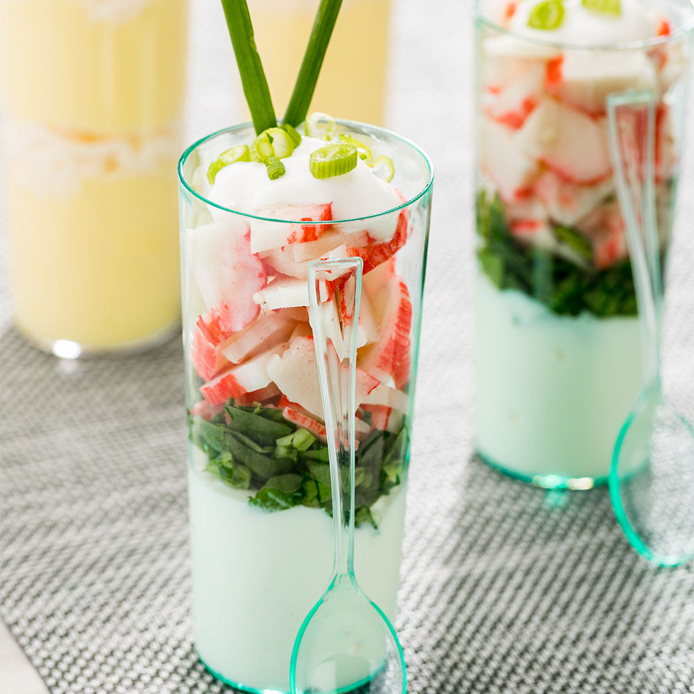 5 oz Round Seagreen Plastic Cannello Cocktail Glasses - 1 3/4