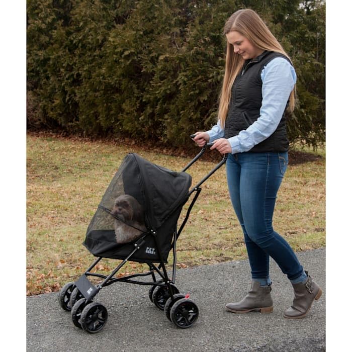Pet Gear Travel Lite Plus Stroller - Compact & Easy Fold Pet Carrier for Cats & Dogs up to 15 lbs, No Assembly Required with Large Wheels (3 Colors) - Perfect for Vet Visits, Park Walks & Travel Adventures