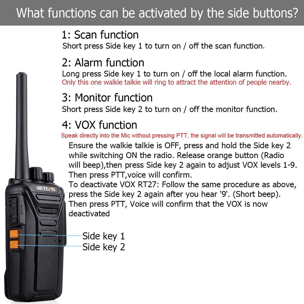 Retevis RT27 Professional PMR446 16-Channel Walkie Talkies - Rechargeable Long Range Two Way Radios with Earpiece (10 Pack, Black) - Ideal for School Communication, Retail Staff, Security Teams & Outdoor Activities