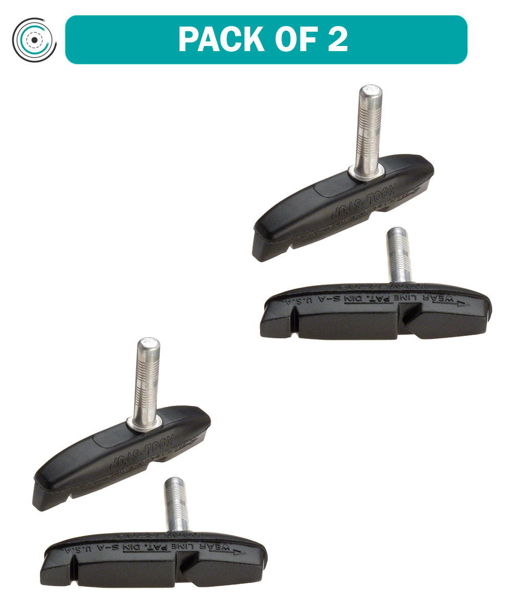 2 Pack Kool Stop Eagle Claw II Cantilever Brake Pads - Smooth Post, Black Compound for Road & Mountain Bikes - Perfect for Wet & Dry Conditions