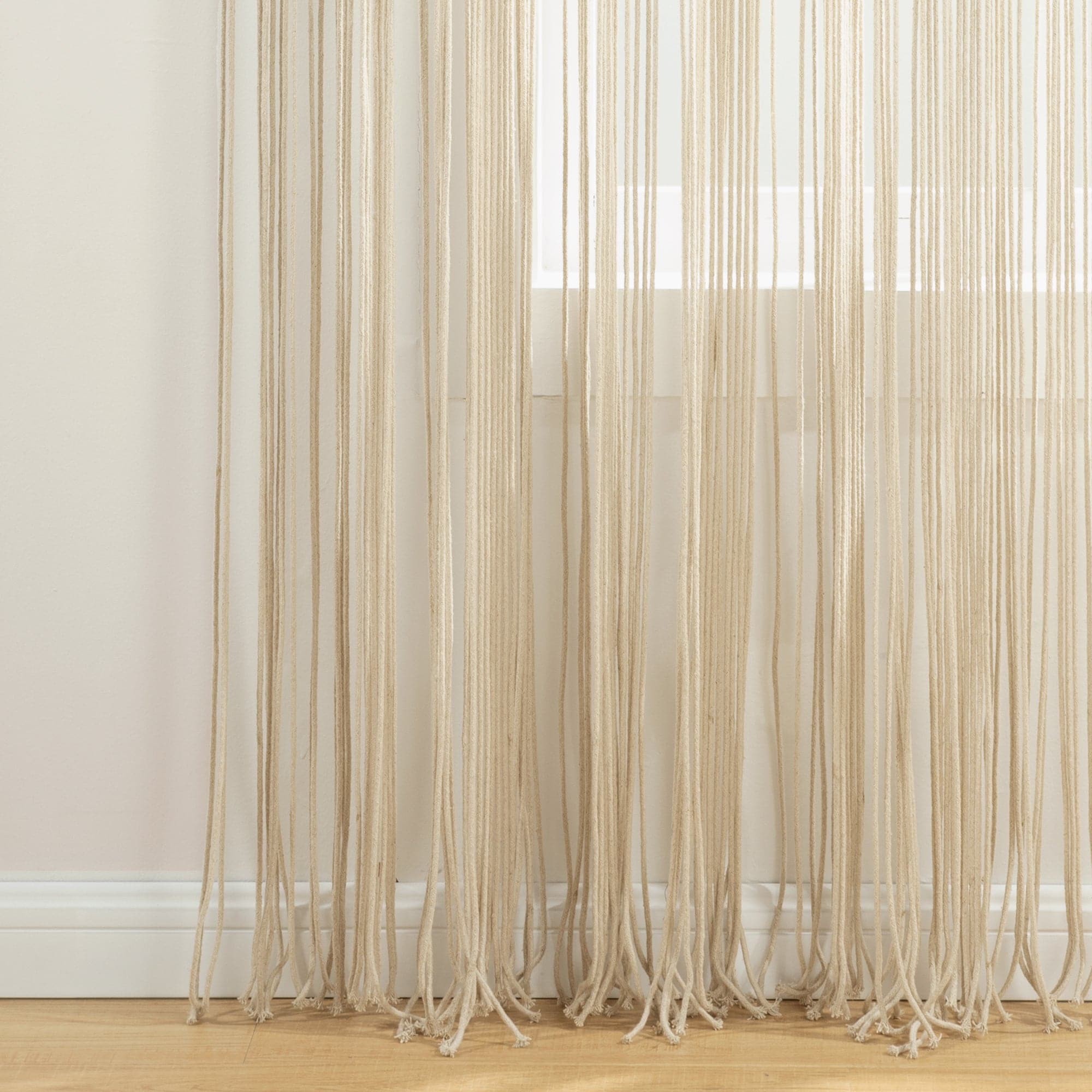 Boho Macrame Tassel Cotton Window Curtains for Living Room, Bedroom - Handmade Bohemian Sheer Drapes with Tassel Trim - Perfect for Home Decor, Nursery & Cozy Spaces