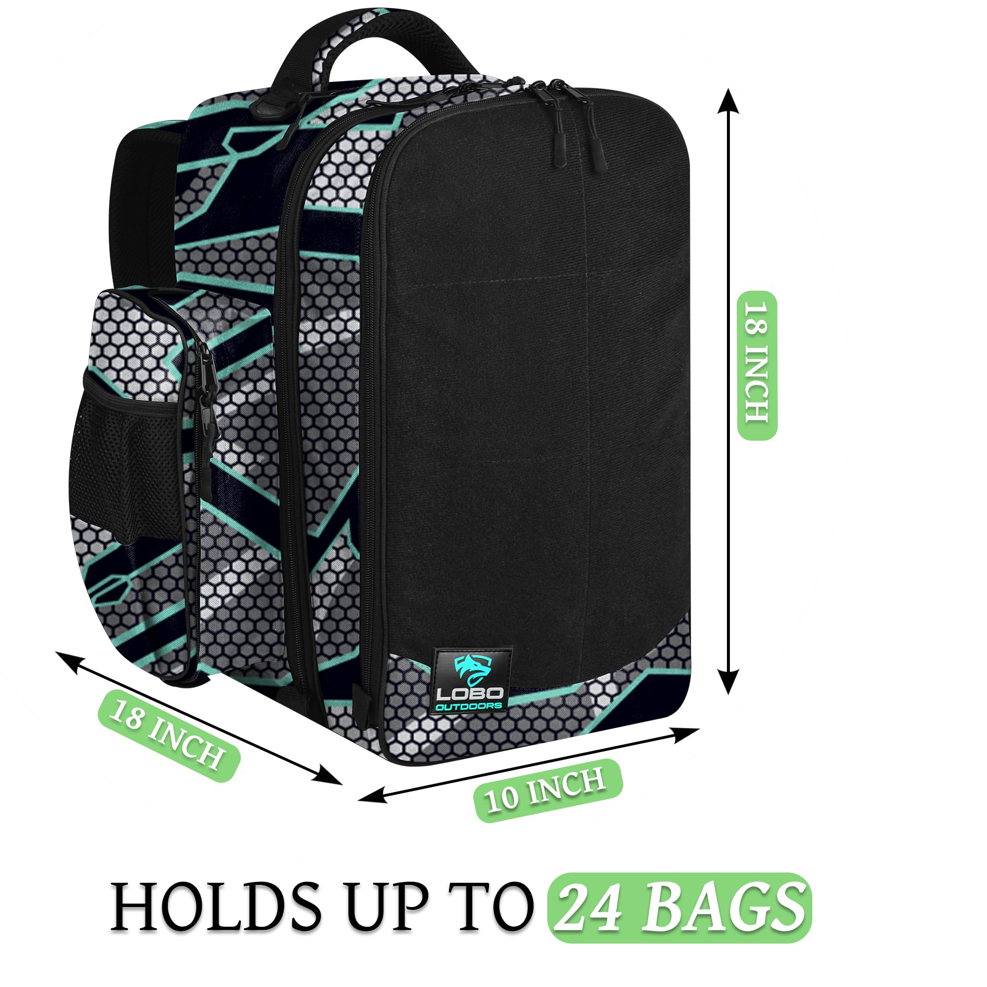 FIGHTSENSE Premium Cornhole Backpack - Holds 24 Bags with Multiple Pockets | Durable Carrying Case for Cornhole Bags | Perfect for Tailgating, Backyard Games & Outdoor Events