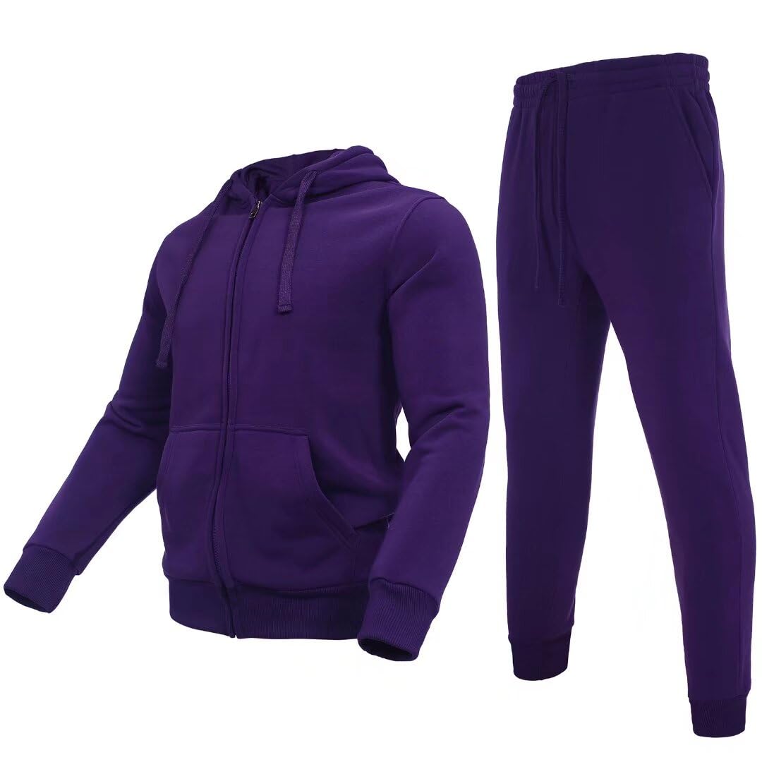 Zusmen Men's 2-Piece Tracksuit Set - Stylish Track Jacket & Pants for Casual Wear, Gym, and Outdoor Activities