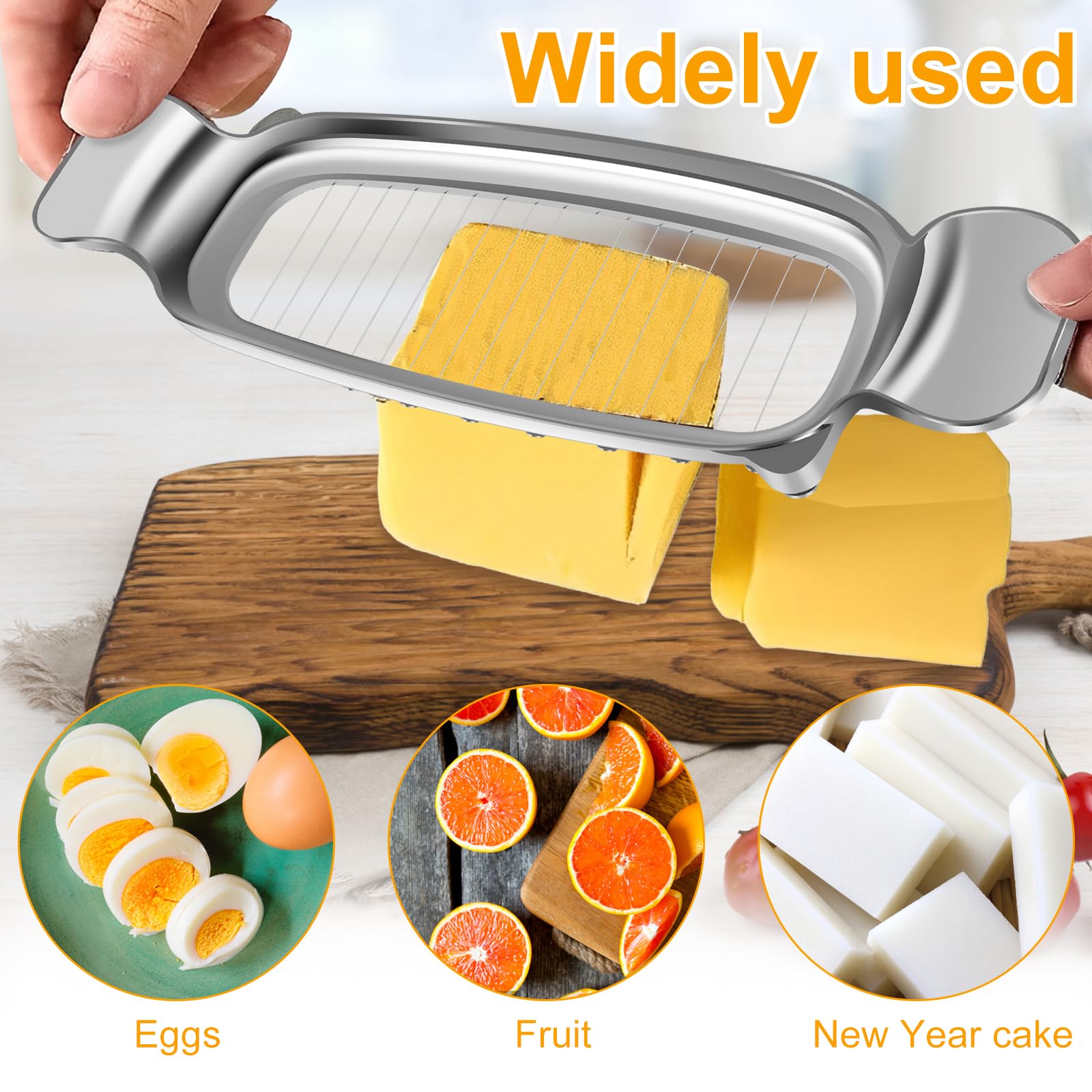 Stainless Steel Butter Slicer & Cheese Cutter - Ergonomic Handle, Multi-Purpose Food Slicing Tool for Butter, Cheese, Baking | Perfect for Kitchen, Restaurants, and Gourmet Food Preparation