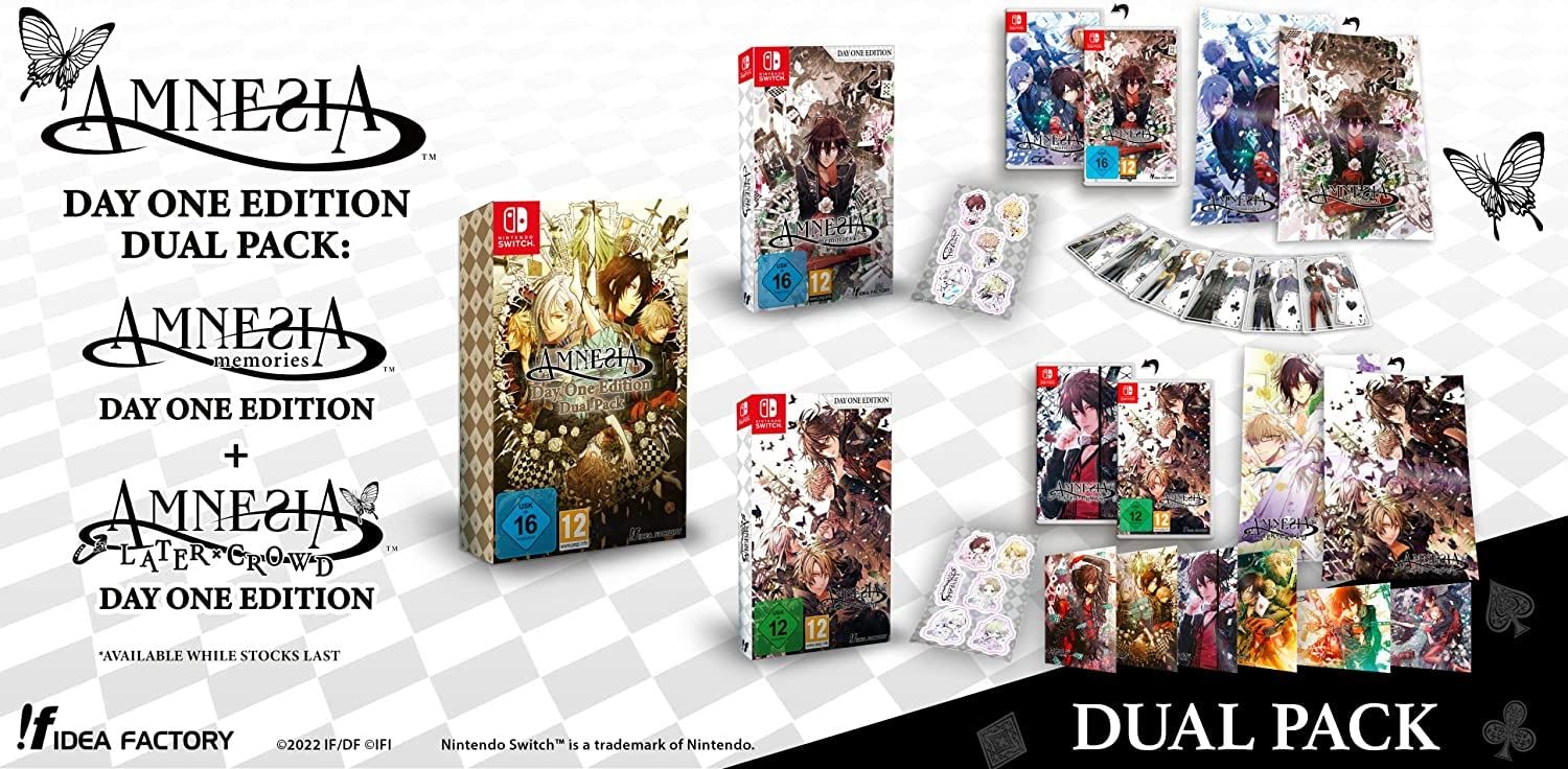 Amnesia: Memories & Amnesia: Later x Crowd - Day One Edition Dual Pack for Nintendo Switch | Visual Novel Romance Game for Anime Fans & Otaku | Perfect for Dating Sim Lovers & Japanese Game Collectors