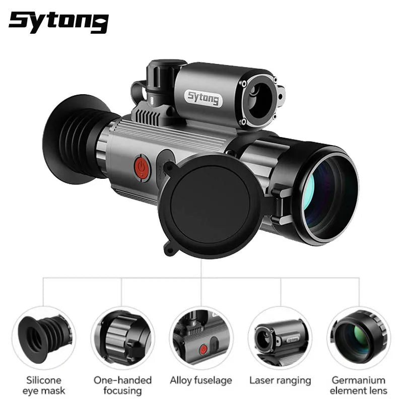 Sytong AM03 50LRF Thermal Monocular with Laser Rangefinder | Long Range Ballistic Calculator | Night Vision Heat Imaging Scope for Hunting, Wildlife Observation & Security Surveillance