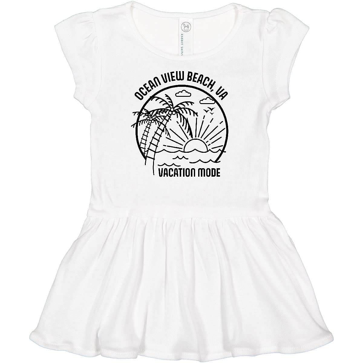Inktastic Summer Vacation Mode Ocean View Beach Virginia Infant Dress - Cute Baby Girl Outfit for Beach Trips, Family Vacations & Summer Photoshoots