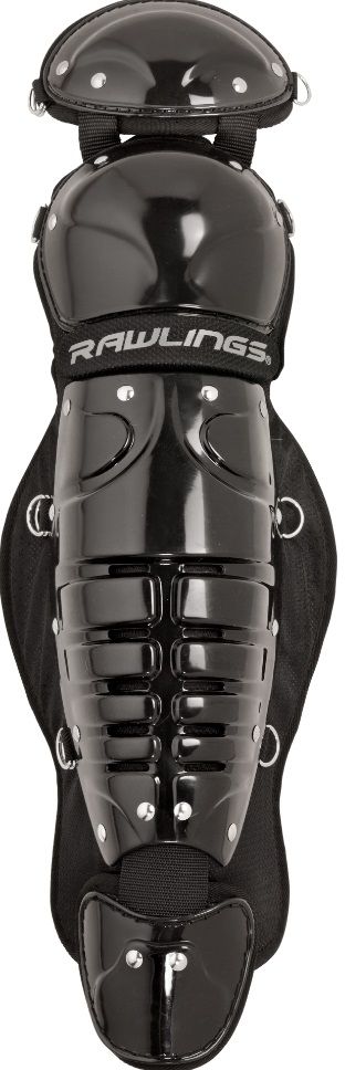 Rawlings Players Youth Catcher's Leg Guard - Black (LGPLJR) | Baseball Protective Gear for Kids & Teens | Perfect for Little League & Youth Baseball Games