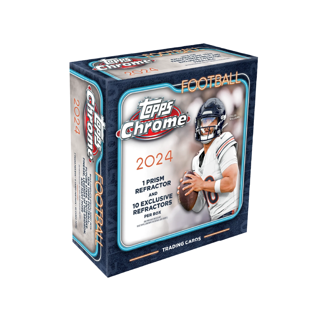 2024 Topps Chrome Football Mega Box - Collectible Trading Cards for NFL Fans - Perfect for Sports Memorabilia Collections & Fantasy Football Gifts