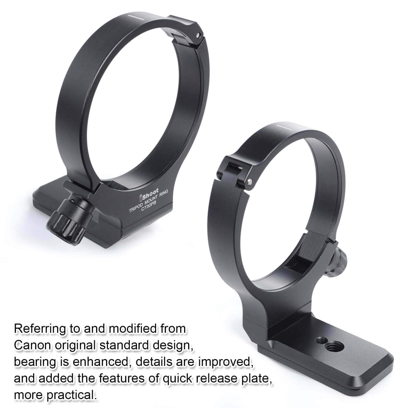 All-Metal Tripod Mount Ring Collar for Canon EF 28-300mm f/3.5-5.6L IS USM & 70-300mm f/4-5.6L IS USM Lenses - Arca-Swiss Quick Release Plate with 1/4