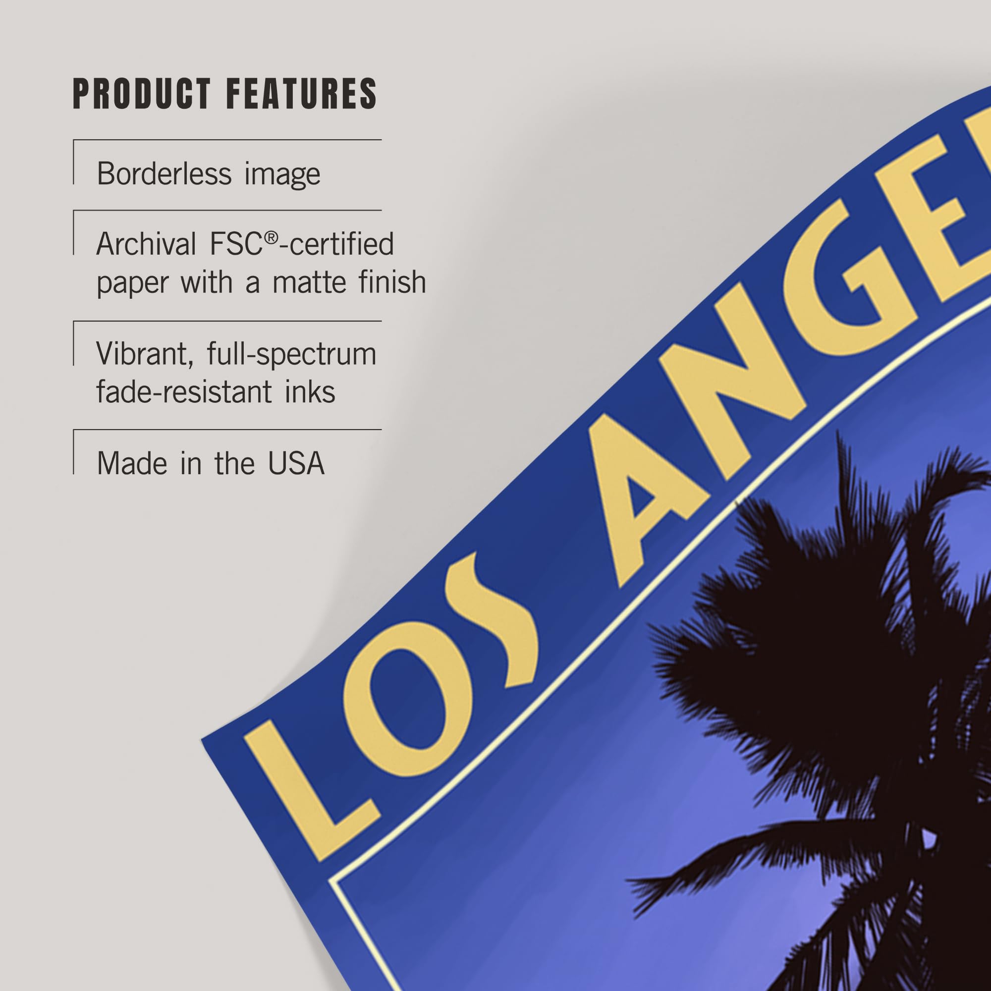 Lantern Press 16x24 Inch Giclee Art Print - Los Angeles California Sunset with Palm Trees Wall Decor | Perfect for Living Room, Bedroom & Office