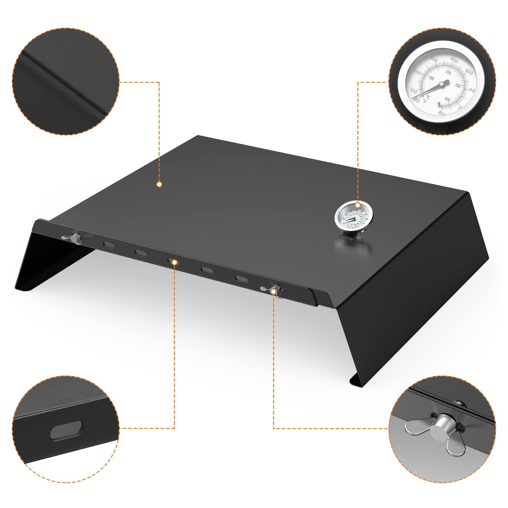 **Skyflame Universal Metal Pizza Oven Kit – Adjustable 20-30 Inch Width for Gas & Pellet Grills – Outdoor BBQ Grill Conversion Kit – Perfect for Backyard Parties, Camping & Home Cooking**