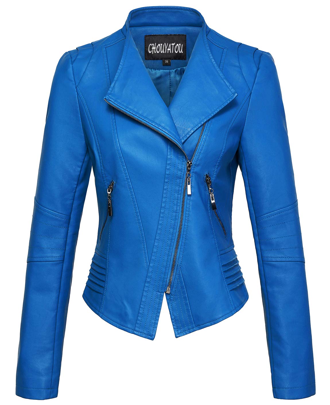 Women's Casual Collarless Cropped PU Leather Biker Jacket - Stylish Outerwear for Fall & Winter | Perfect for Motorcycle Riding, Street Fashion & Night Out