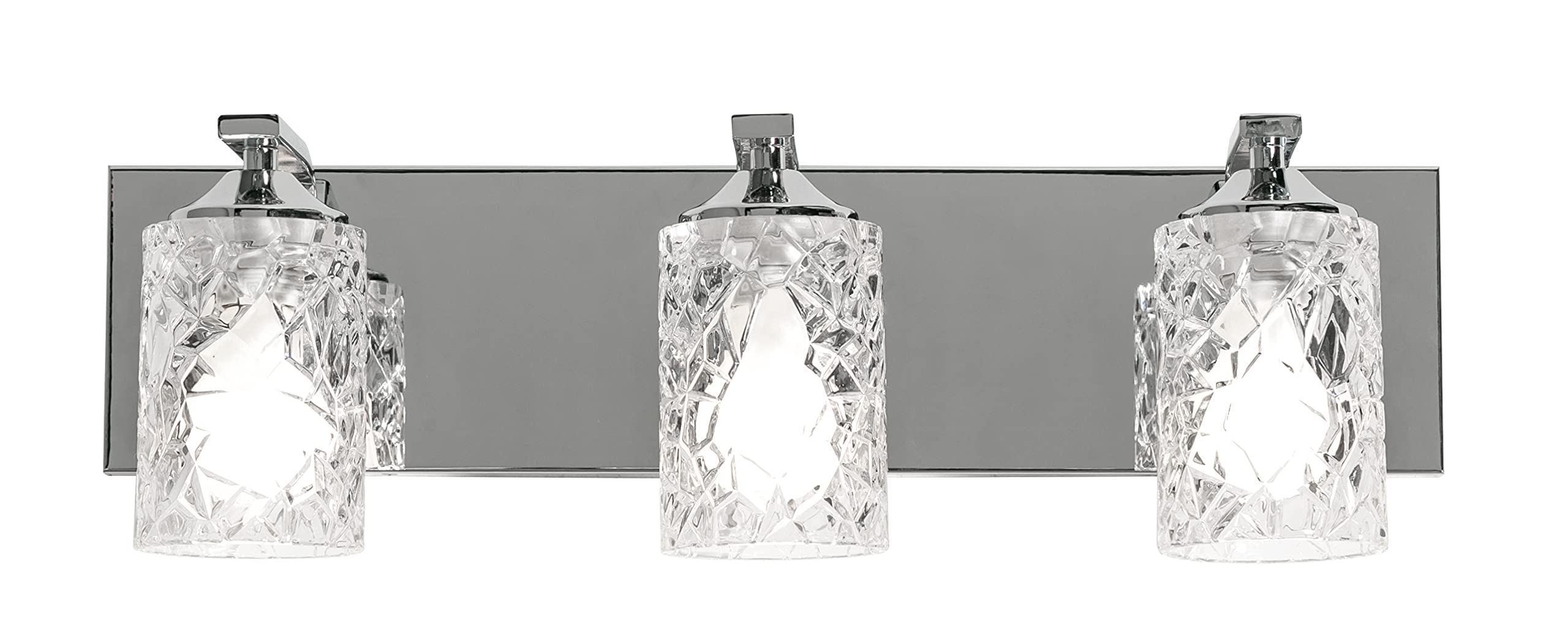 Annabel 3-Light Vanity Light Fixture - Polished Chrome Finish with Clear Glass Shades - Perfect for Bathroom Makeup Vanity, Dressing Room & Bedroom Lighting