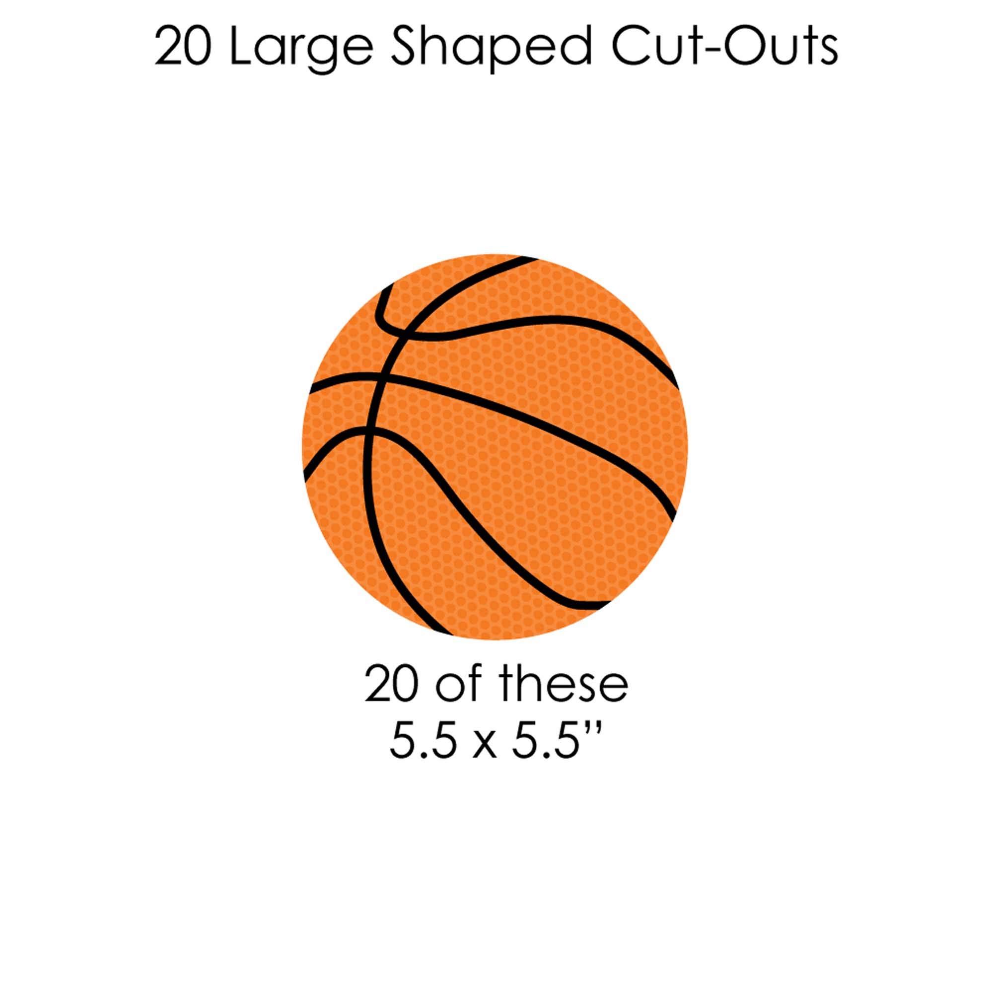 Big Dot of Happiness Nothin' but Net Basketball Garland - 44-Piece DIY Clothespin Banner for Baby Showers & Birthday Party Decorations - Perfect for Sports-Themed Events and Nursery Wall Decor