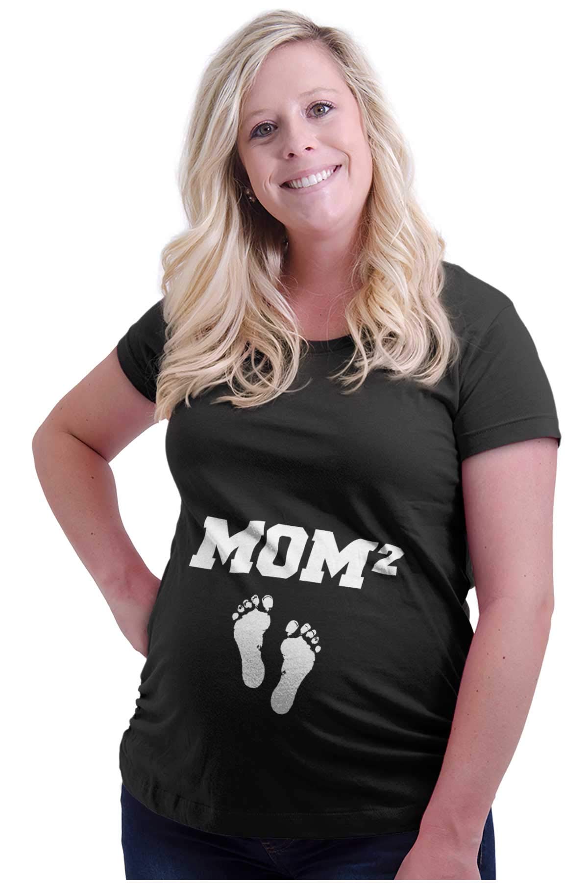 Brisco Brands Women's Maternity Pregnancy Announcement T-Shirt - Comfortable Cotton Mom Tee for Baby Shower, Gender Reveal & Photo Shoots