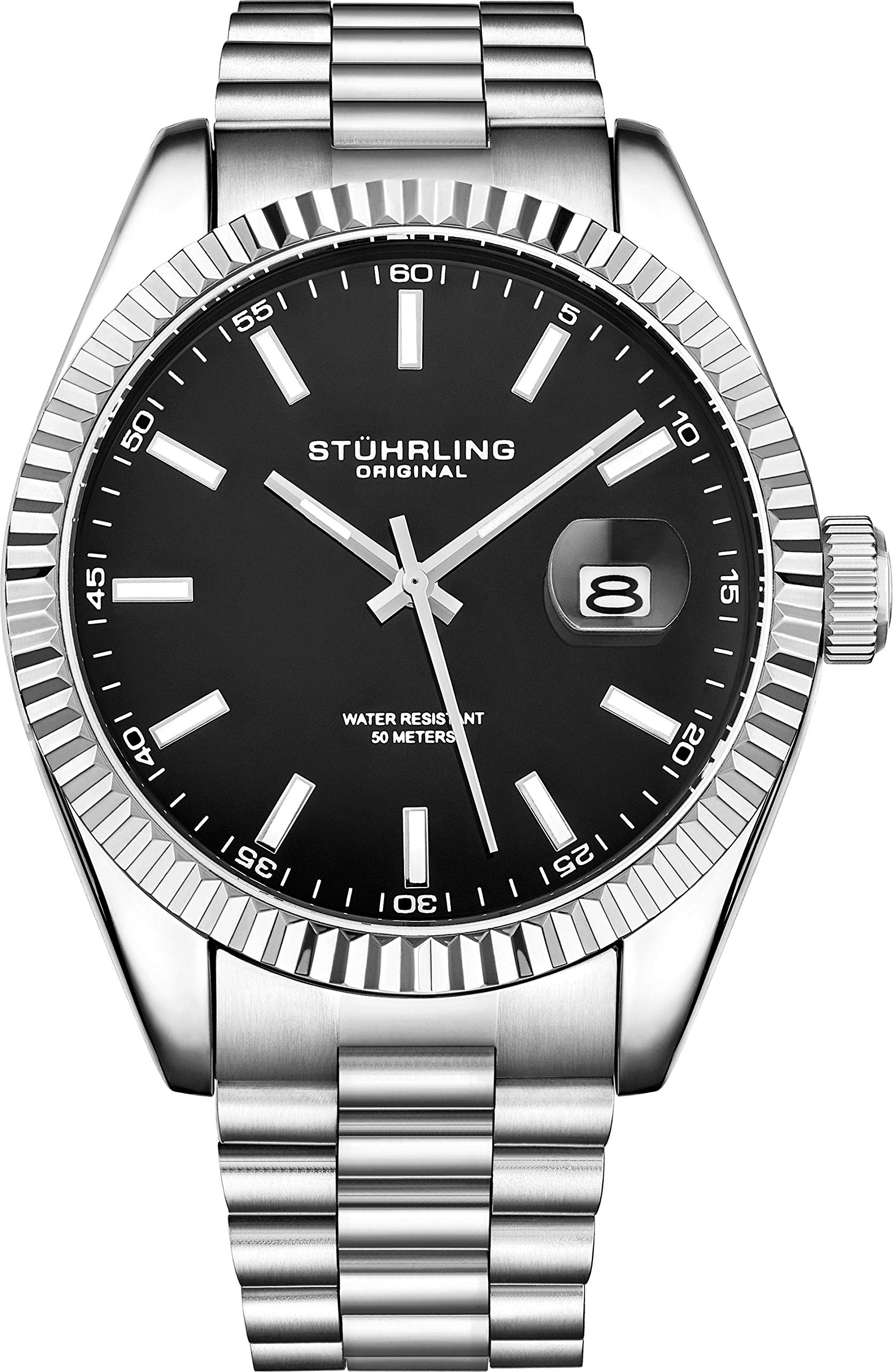 Stuhrling Original Men's Lineage Analog Dress Watch - Quartz Movement, Stainless Steel Bracelet with Luminous Hands & Markers - Perfect for Business, Formal Events & Everyday Wear - Men's Watch Collection
