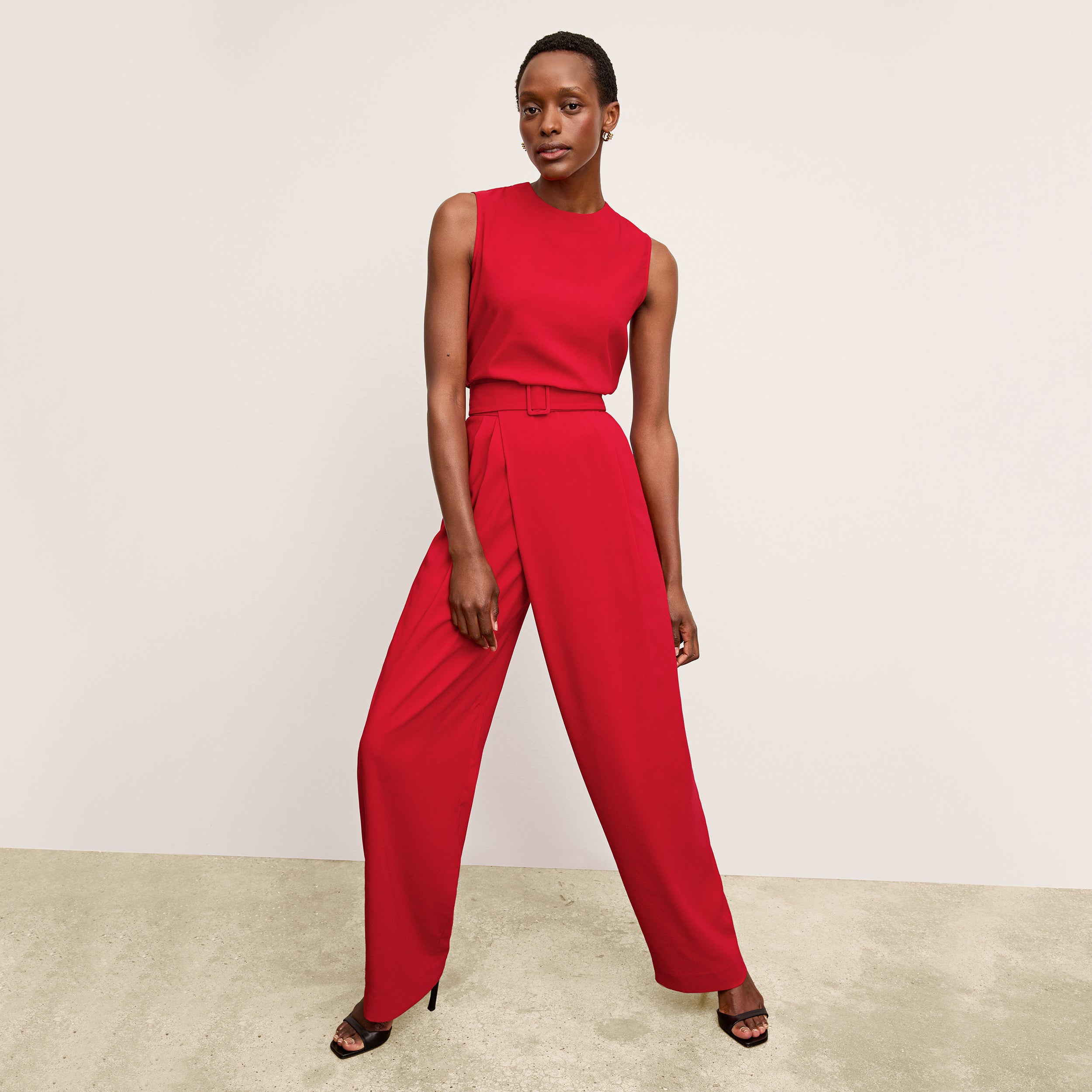 Conway Pant Eco Sateen Women's Trousers - Maraschino Red High-Waisted Work Pants for Office & Business Casual Wear