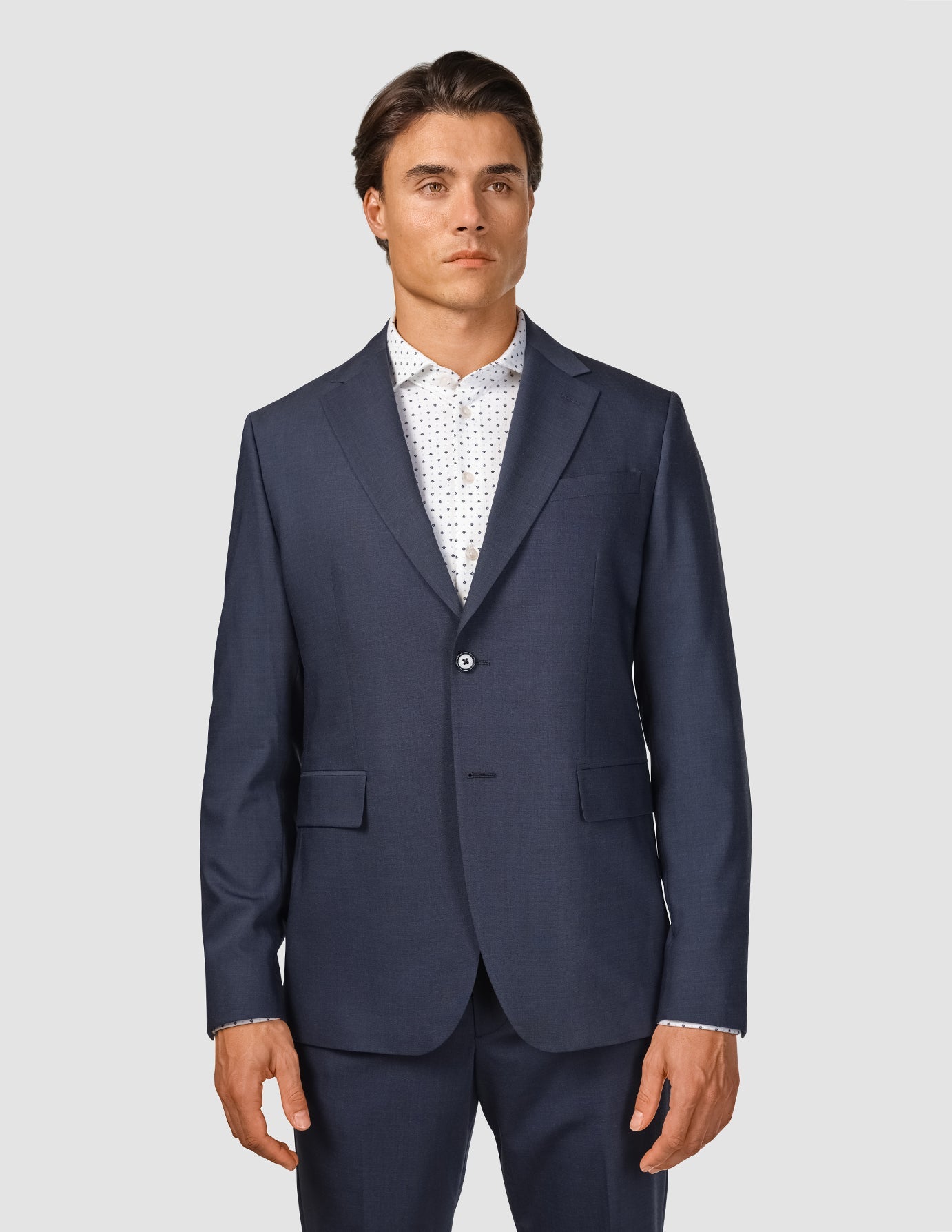 Premium Tech Wool Blazer for Men - Navy Blue Slim Fit Business Suit Jacket - Perfect for Office, Weddings & Formal Events