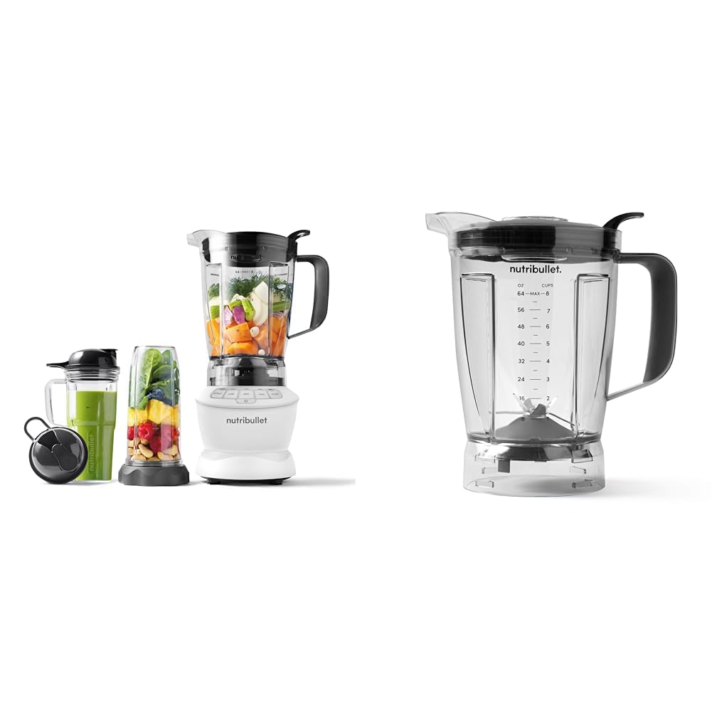 Nutribullet 1200W High-Speed Blender Set with 64 oz Pitcher, 32 oz (900ml) & 24 oz (700ml) Cups - Perfect for Smoothies, Protein Shakes & Meal Prep at Home