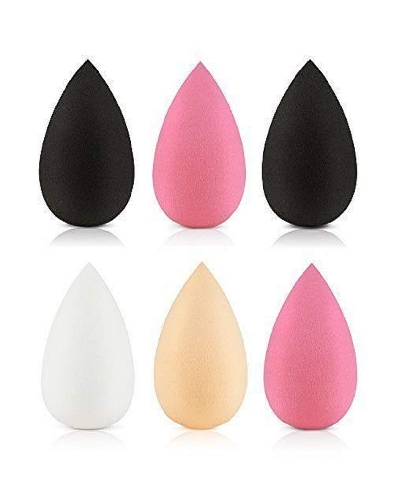 Angelie Makeup Sponge Beauty Blender Puff - Set of 6 (Colors May Vary) for Flawless Foundation & Concealer Application - Perfect for Liquid, Cream & Powder Cosmetics