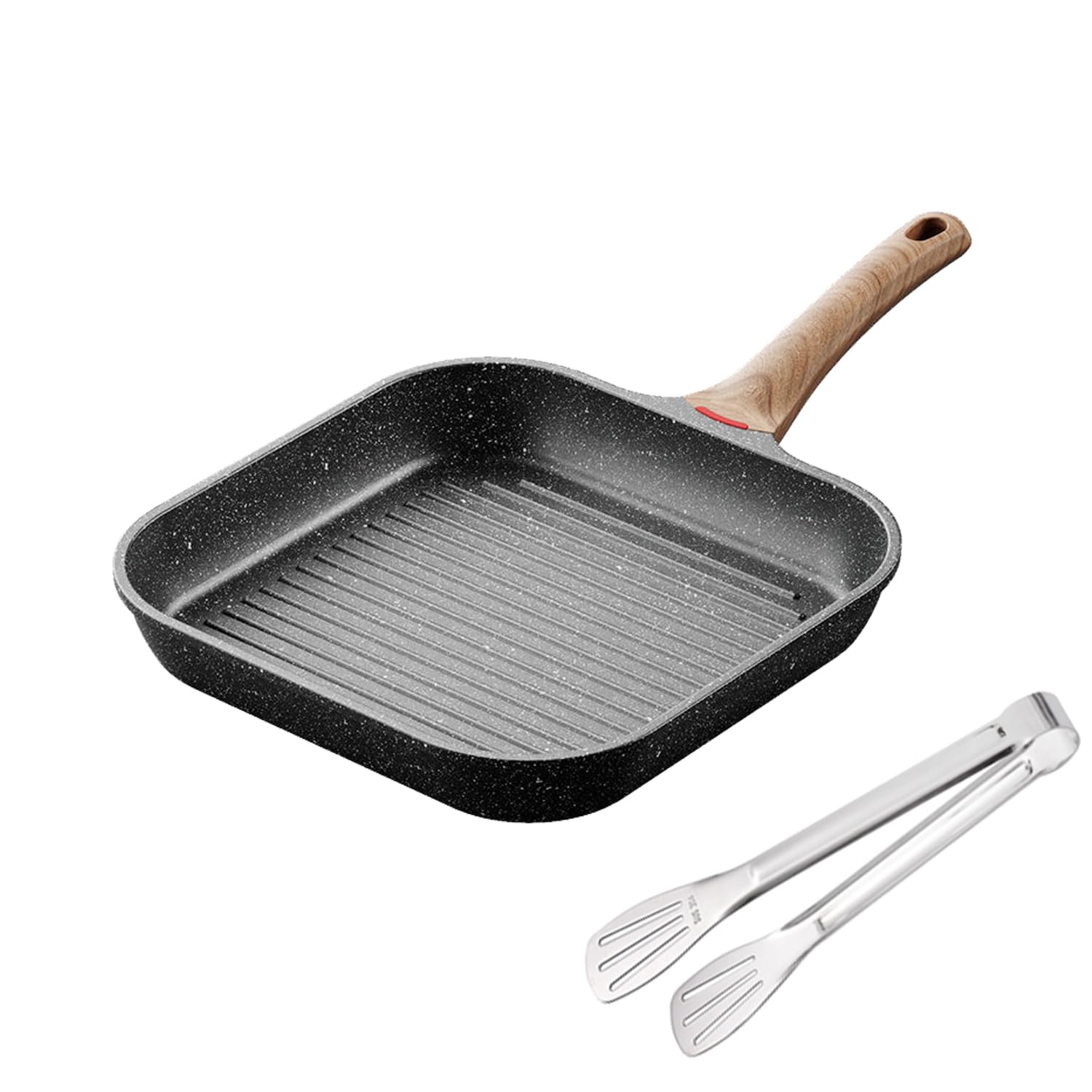 11-Inch Nonstick Griddle Pan for Stove Tops - Square Grill Pan for Indoor Cooking & Outdoor Grilling - Compatible with Gas, Electric & Induction Stoves - Perfect for Pancakes, Burgers, Steaks & More