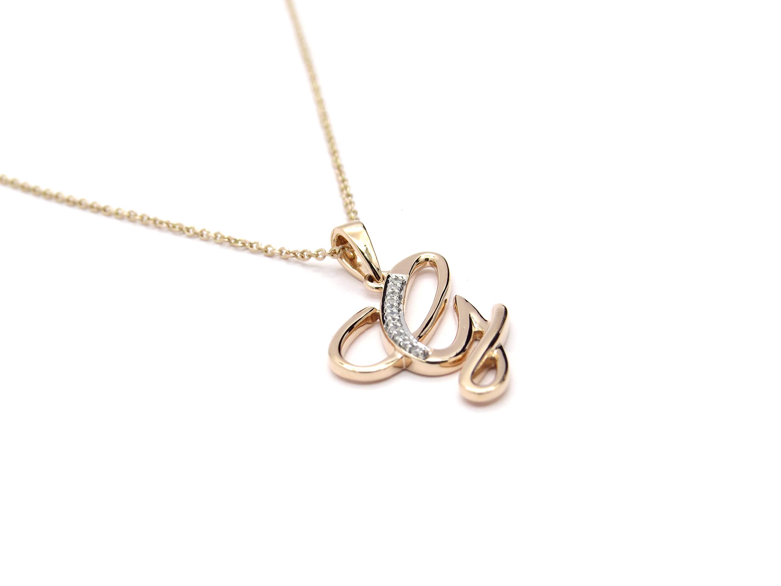 Dazzlingrock 10K Rose Gold Initial 'G' Pendant Necklace with 0.05 Cttw Round Diamonds - Elegant Mother's Day Gift for Women, Perfect for Birthday, Anniversary & Special Occasions