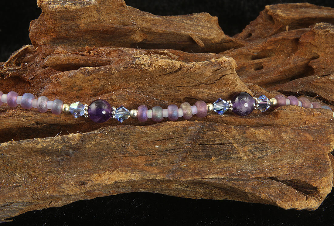 Iridescent Sapphire Amethyst Gemstone Anklet - Elegant Adjustable Ankle Bracelet for Women, Boho Chic Jewelry Gift for Her | Perfect for Beach, Festival & Everyday Wear