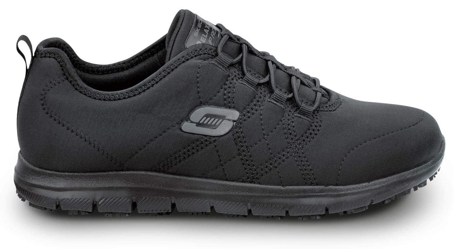 Skechers Alex Women's Slip-Resistant Athletic Shoes - Black Soft Toe Work Shoes for Nurses, Waitresses & Healthcare Professionals | Comfortable Non-Slip Sneakers for Long Shifts