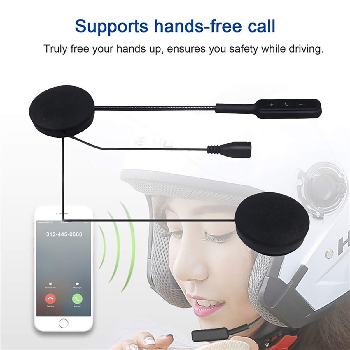 Wireless Bluetooth Motorcycle Helmet Headset - VR-Robot Motorbike Intercom Communication System for Riders | Perfect for Group Riding, GPS Navigation & Hands-Free Calls
