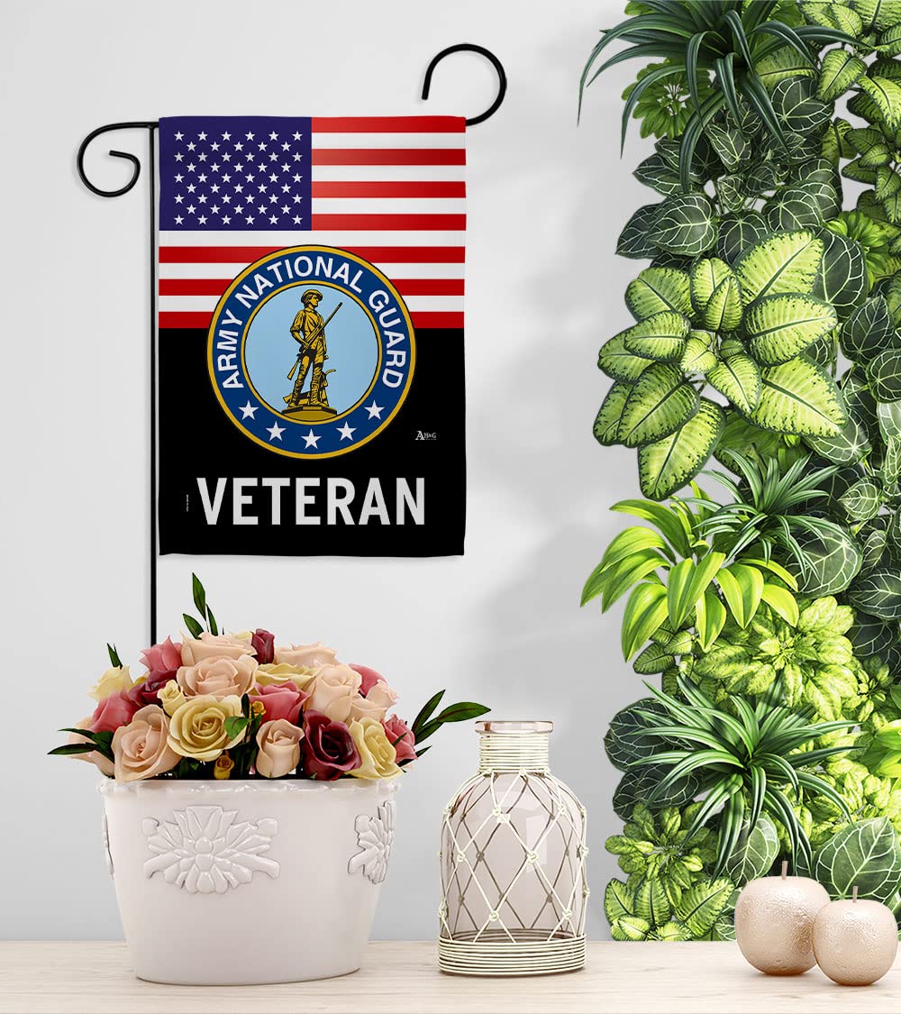 US Army Veteran Garden Flag Set with Stand - Double-Sided Military Yard Banner for Home Decor