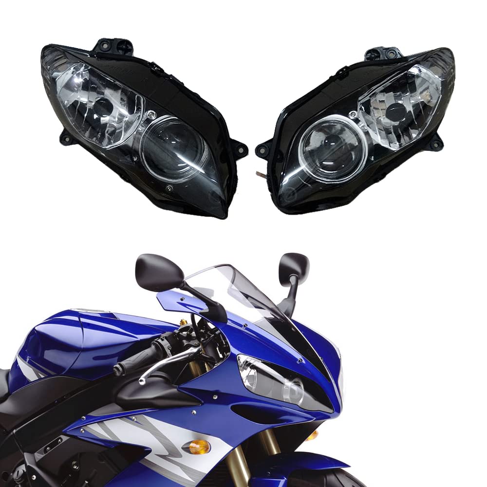 Yamaha YZF R1 2004-2006 Headlight Assembly - Replacement Motorcycle Headlamp Housing for YZF1000 & YZF-R1 Models (04-06) - Perfect for Night Riding & Road Safety