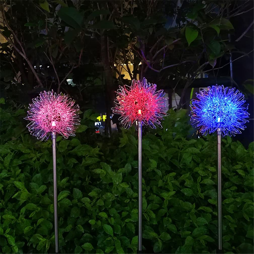 RXF Solar Pathway Lights Outdoor - 6 Pack Waterproof LED Dandelion Flower Garden Lights for Lawn, Path, Terrace & Landscape Decoration | Solar Powered Colorful Lighting for Backyard, Walkway & Garden Decor