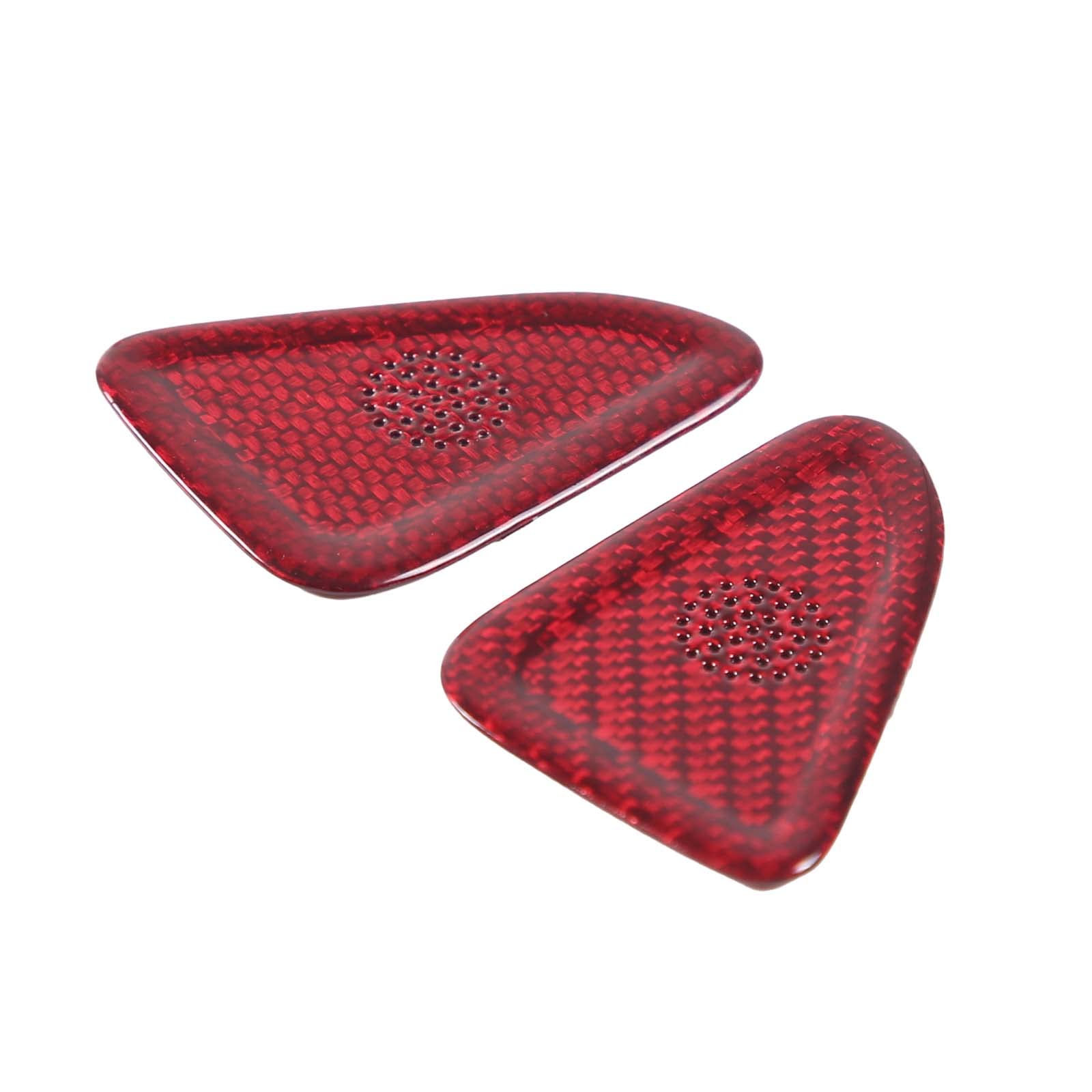 Premium Real Carbon Fiber Car Side Door Speaker Cover for Chevrolet Corvette C8 2020-2023 - Interior Accessories & Sound Ring Trim (Red) | Enhances Audio Experience & Luxury Interior Styling