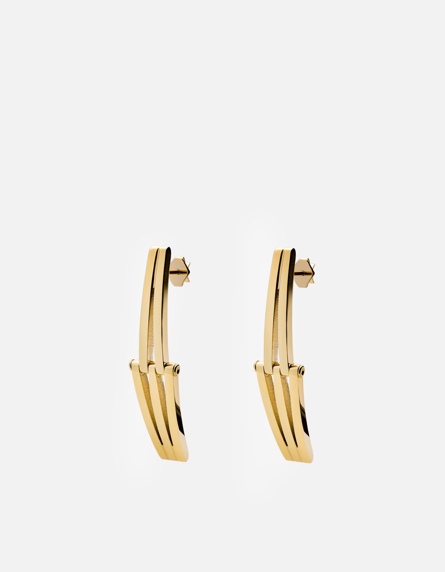 Gold Vermeil Offset Earrings - Elegant Dangle Hoop Earrings for Women | Perfect for Parties, Weddings & Everyday Wear