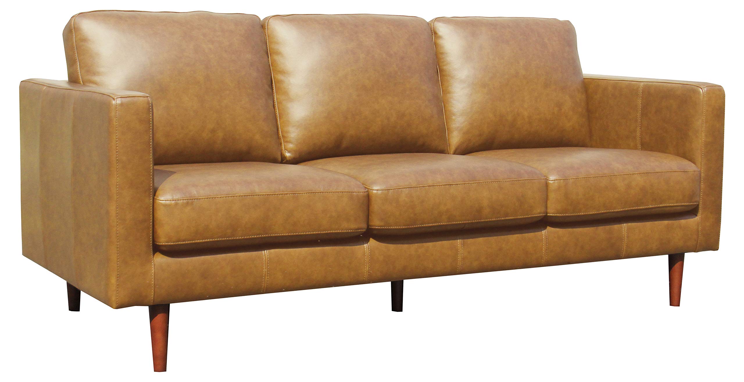 Rivet Revolve Modern Leather Sofa Couch 80