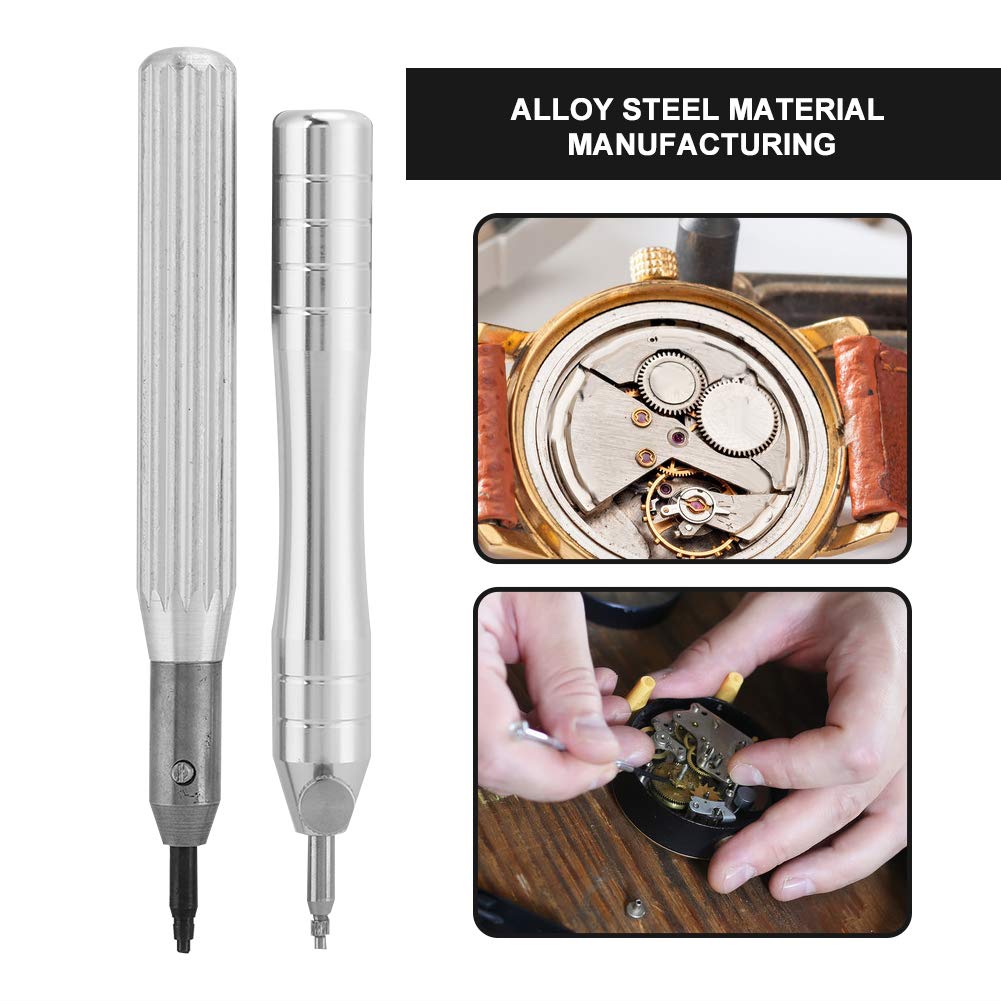Premium Watch Crown Remover Tool Kit - 2 Pcs Stainless Steel Watch Tube Opener with Replacement Heads for Watch Repair | Compatible with Rolex, Omega & Most Watch Brands | Perfect for Watchmakers & DIY Enthusiasts