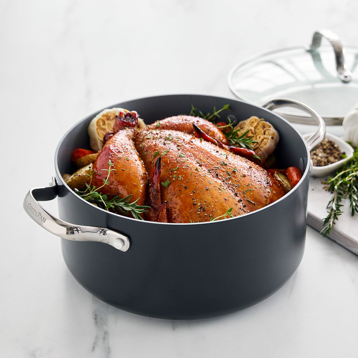 Valencia Pro Ceramic Nonstick 5.5 Quart Stockpot with Lid - Durable Cookware for Soups, Stews & Pasta - Perfect for Home Cooking & Professional Kitchens