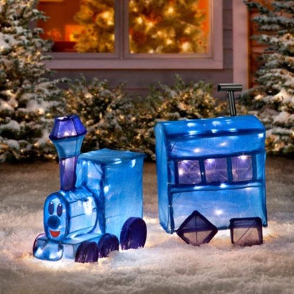 Rudolph Misfit Toy Train Christmas Yard Decoration - LED Light-Up Holiday Outdoor Decor for Xmas Lawn, Garden & Front Porch Display