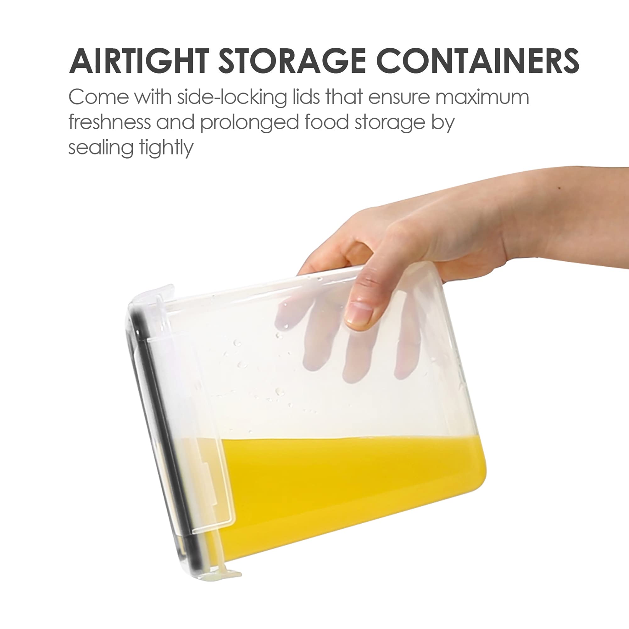 Vtopmart 9-Piece Airtight Food Storage Containers Set with Lids - BPA Free Plastic Kitchen Pantry Organizers for Flour, Cereal & Dry Food - Includes 2L Containers & 24 Labels (Black) - Perfect for Meal Prep, Baking & Pantry Organization