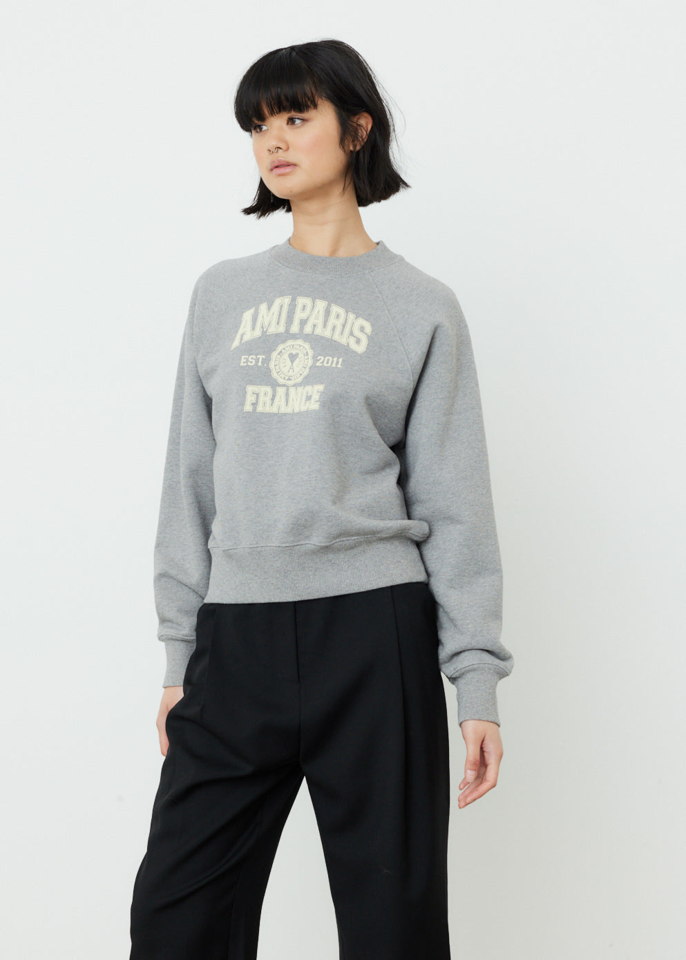 Ami Paris Women's Sweatshirt - Casual Pullover Hoodie for Streetwear & Lounge Wear | Perfect for Everyday Outfits & Relaxing at Home